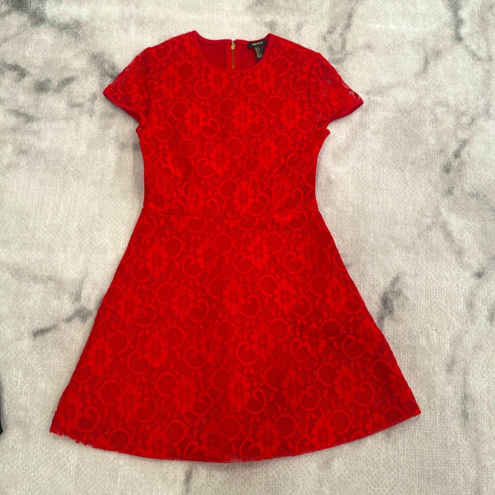 Red lace dress
